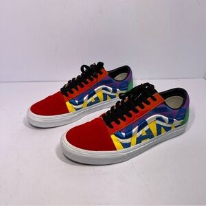 Vans Old Skool Statement Multicolor Embroidered Skate Shoes Size 9.5 M - 11 W